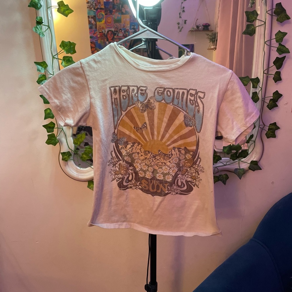 Girls Tan Design Tee